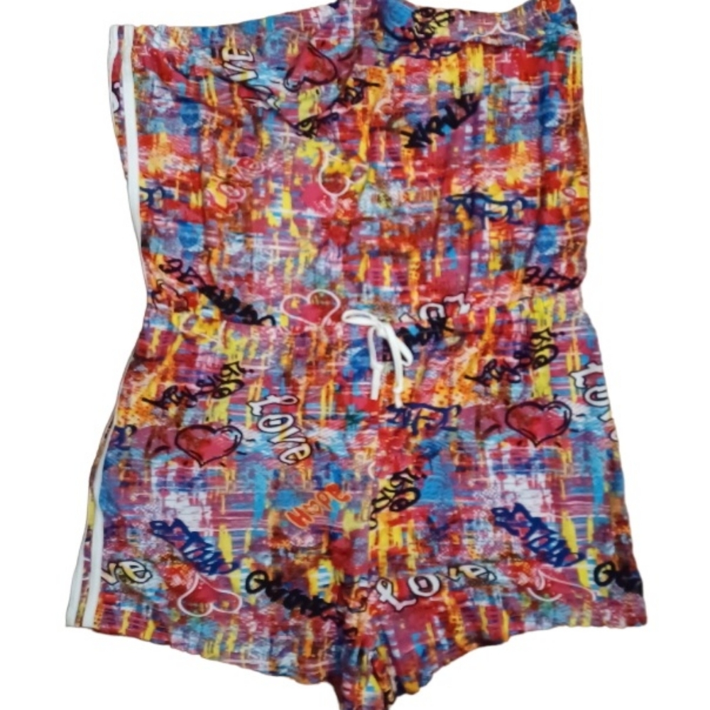 Graffiti print romper nwt 3xl
